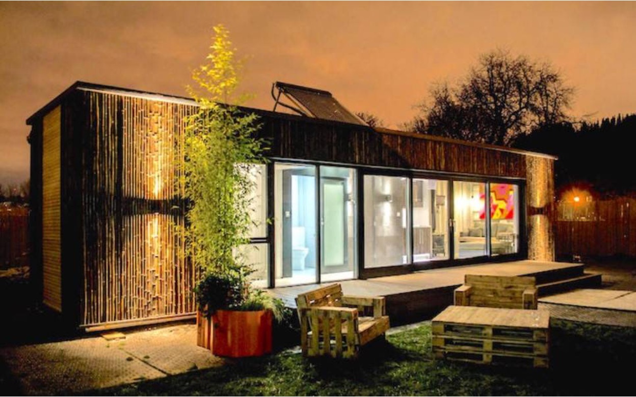 A colorful and artistic container home