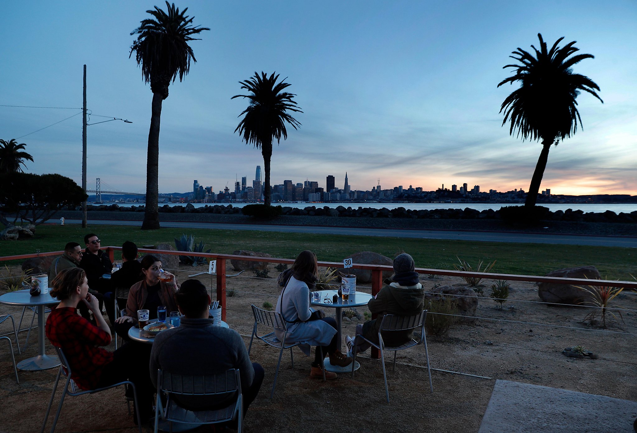 Happy hour at Mersea Restaurant on Treasure Island.