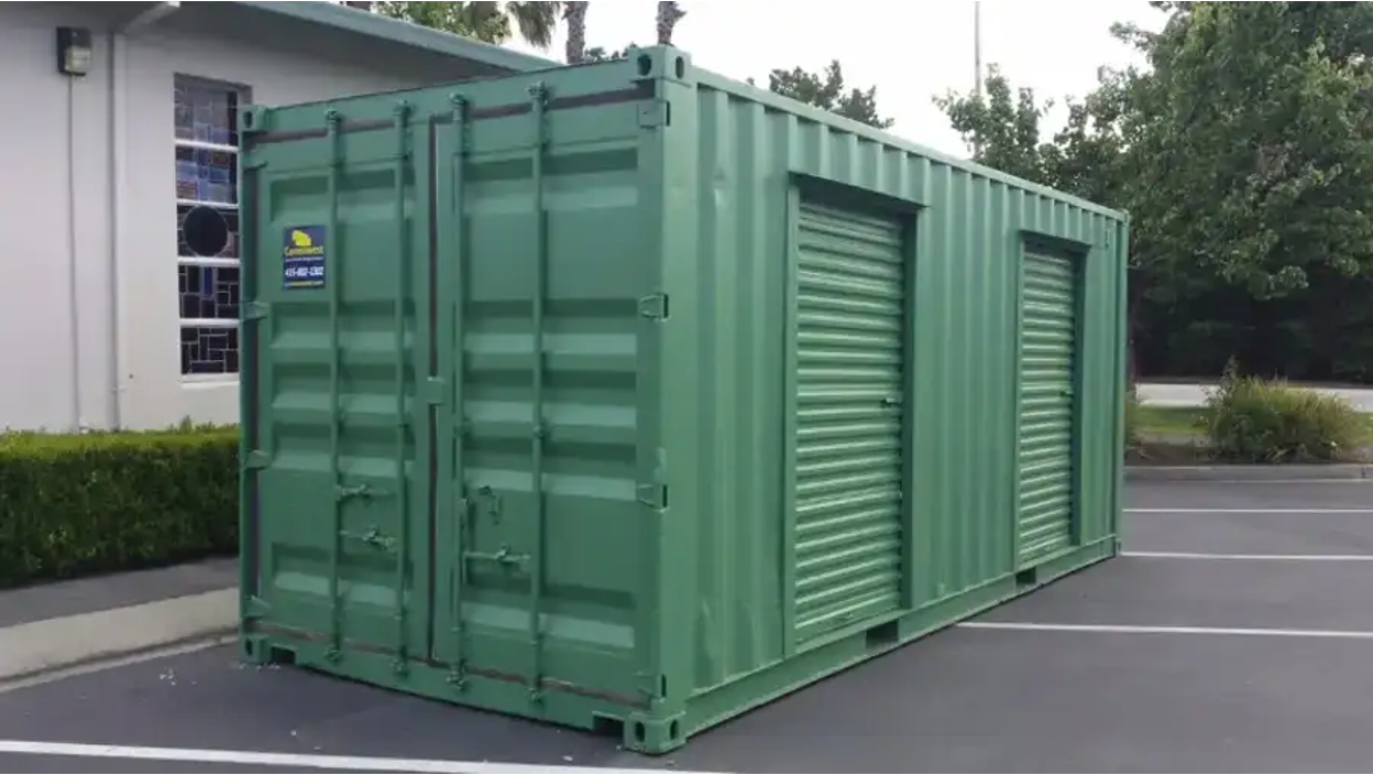 The color of a shipping container