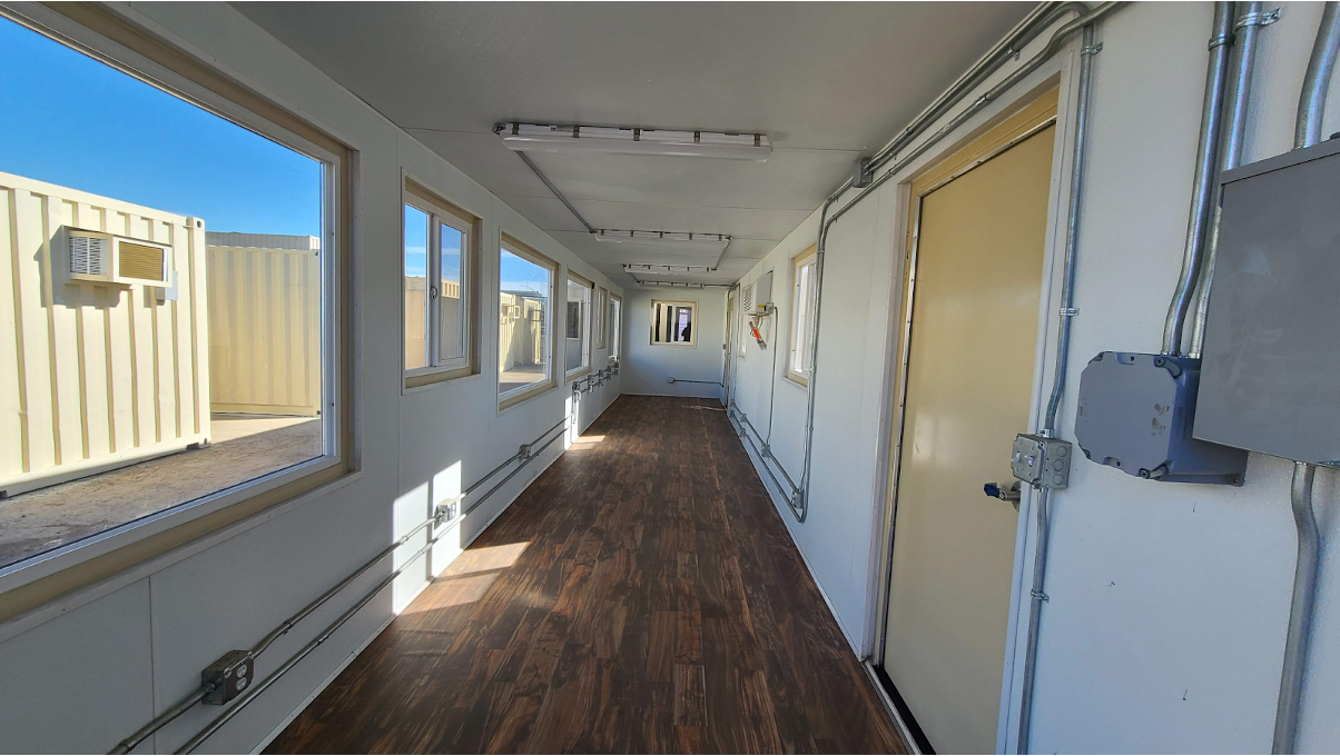 A shipping container apartment. 