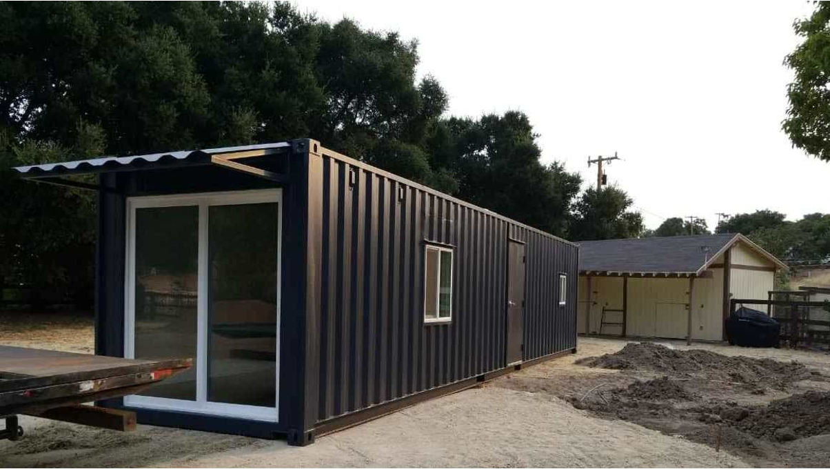 A shipping container apartment. 