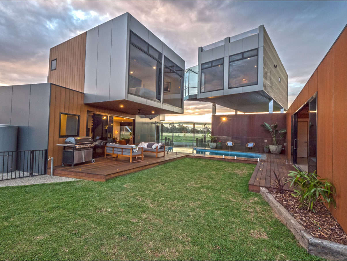 A shipping container home.
