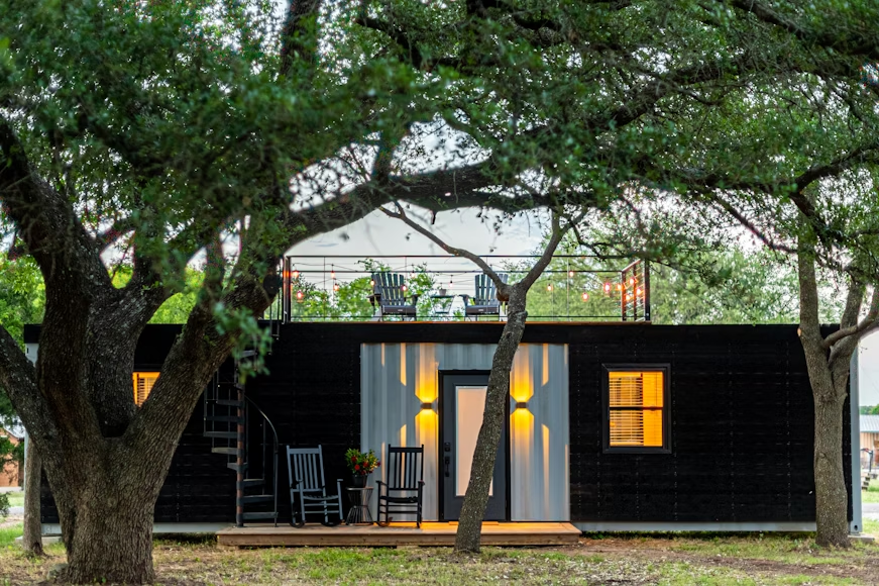 A shipping container home.