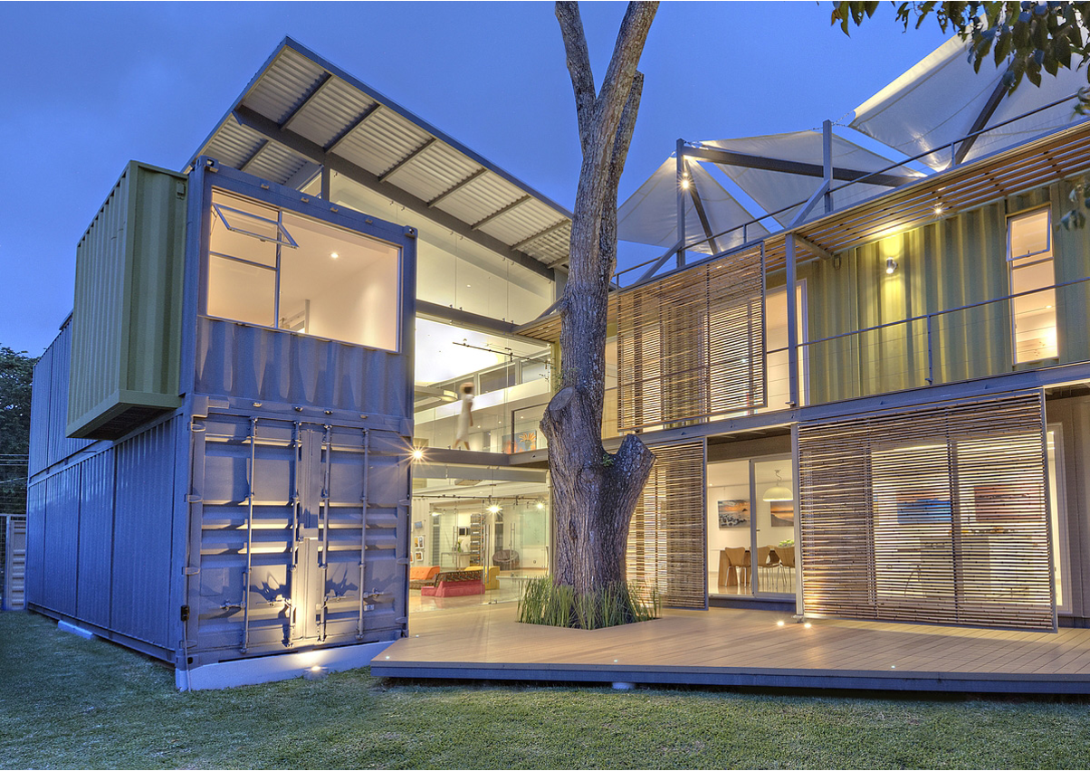 A shipping container home.