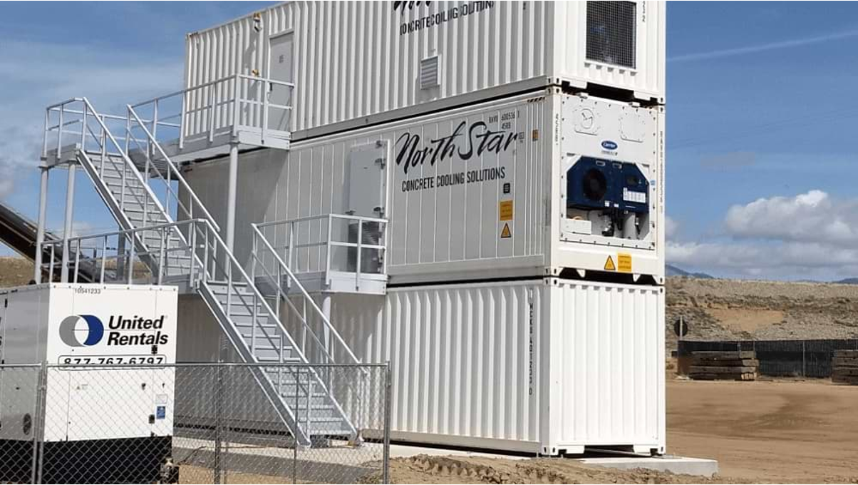 A three-layer shipping container apartment. 