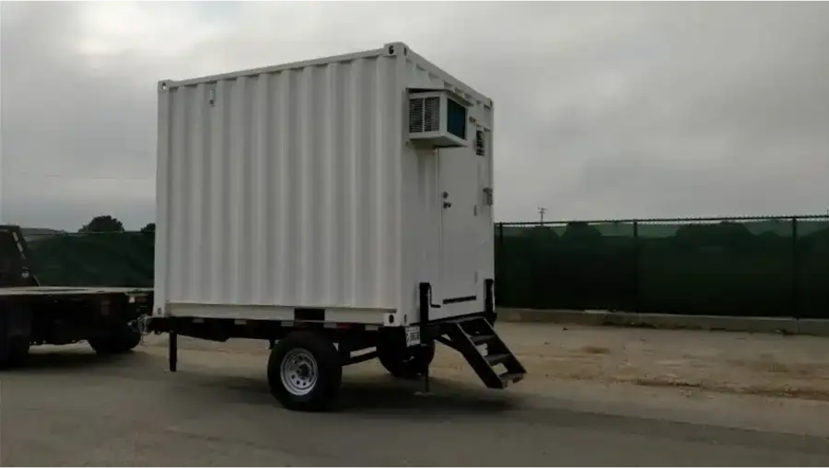 Conexwest delivering a 10ft shipping container. 