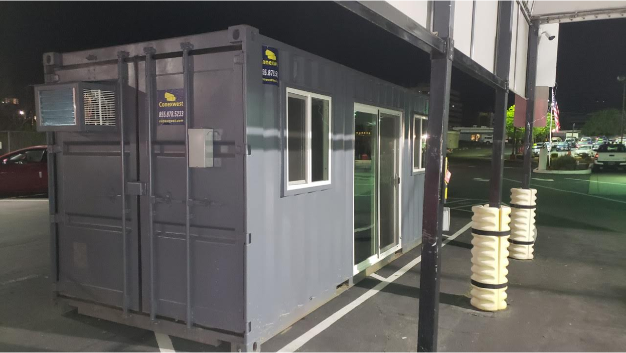 Conexwest Sliding glass doors for a shipping container
