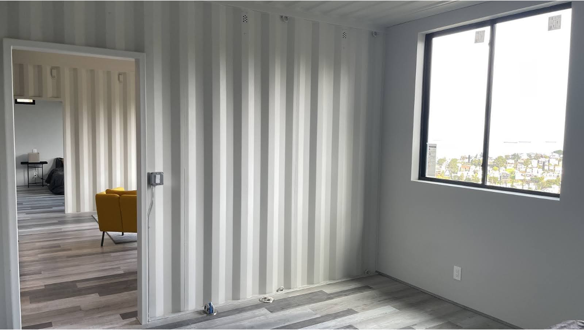 Interior of a modified container. 