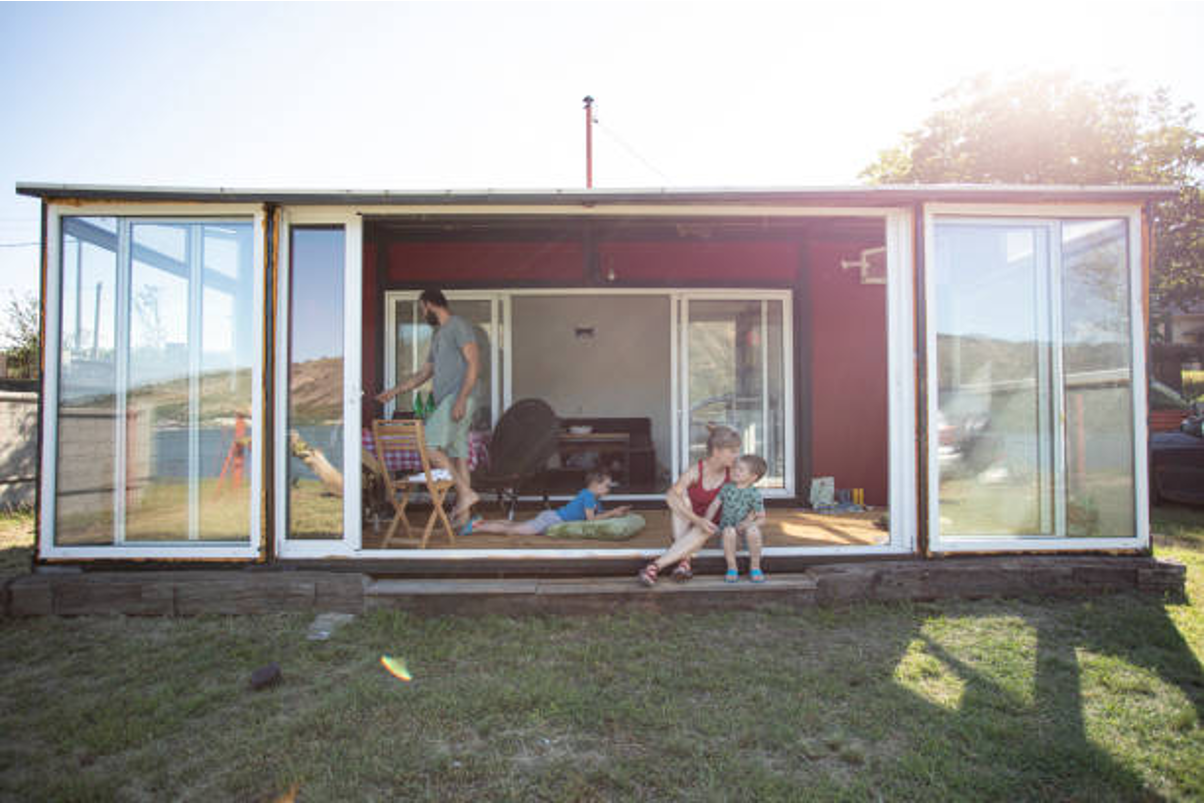Linear container home layout.