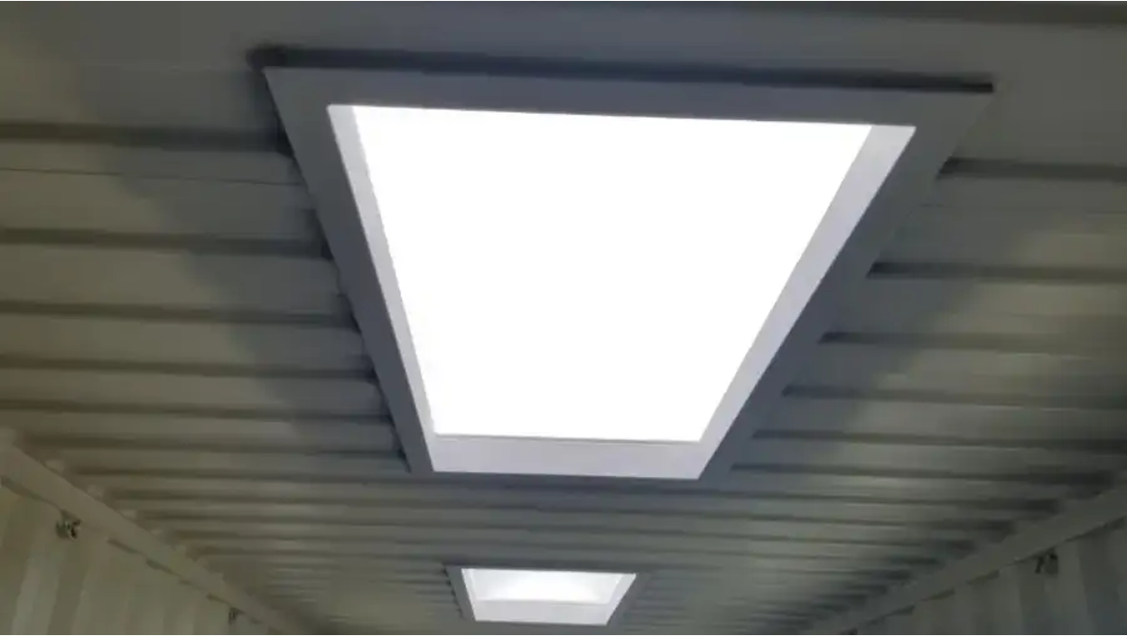 Skylight for shipping containers.