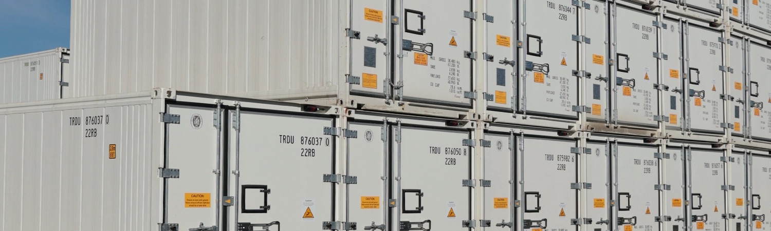 Cold storage containers outside of the factory