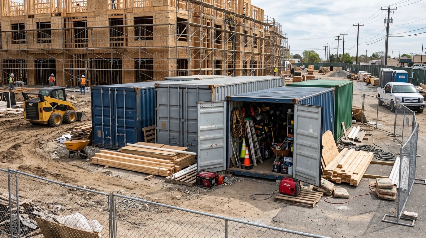 Container at the construction site
