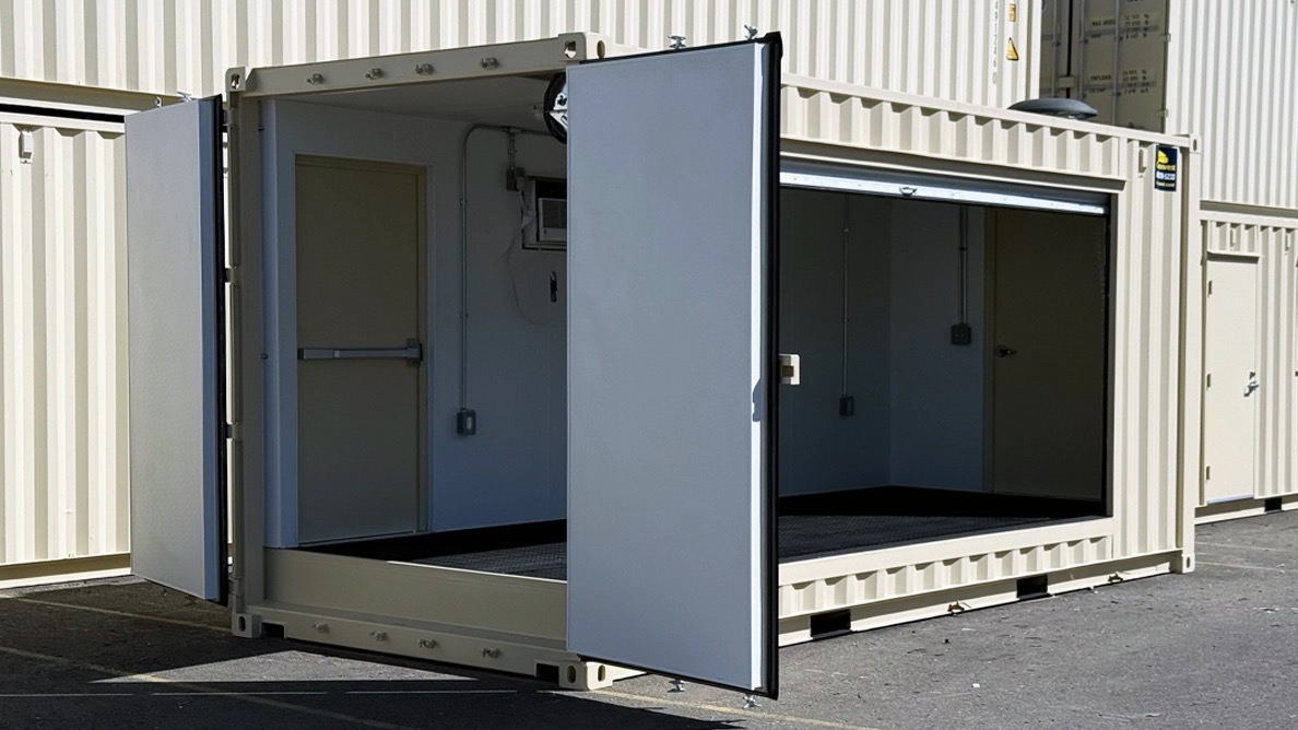 Container with roll-up door