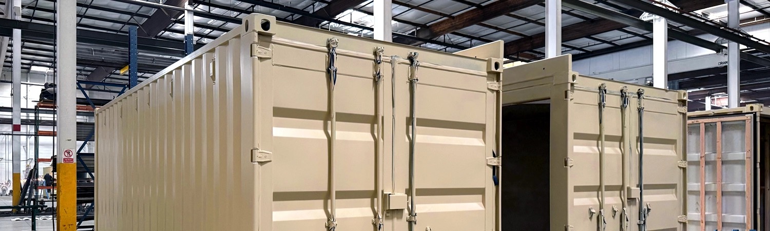 Containers in a factory