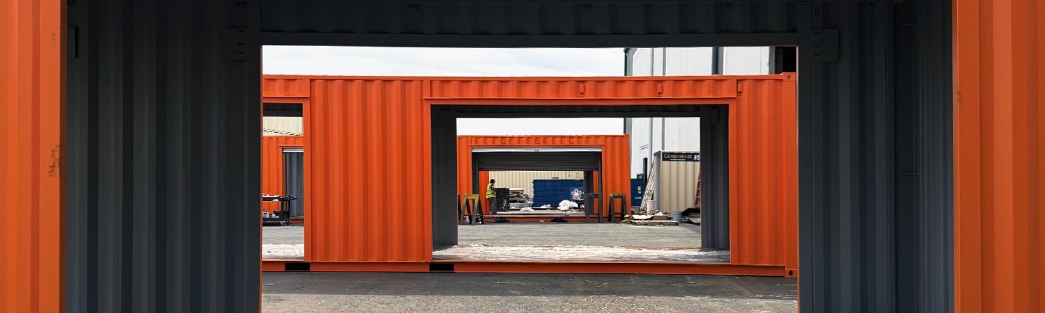 Containers in a factory