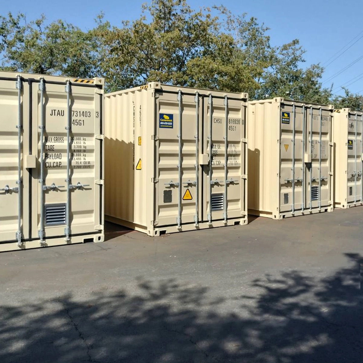 Containers in a line on the street