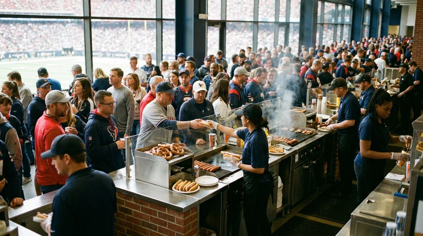 Food vendors at a stadium event