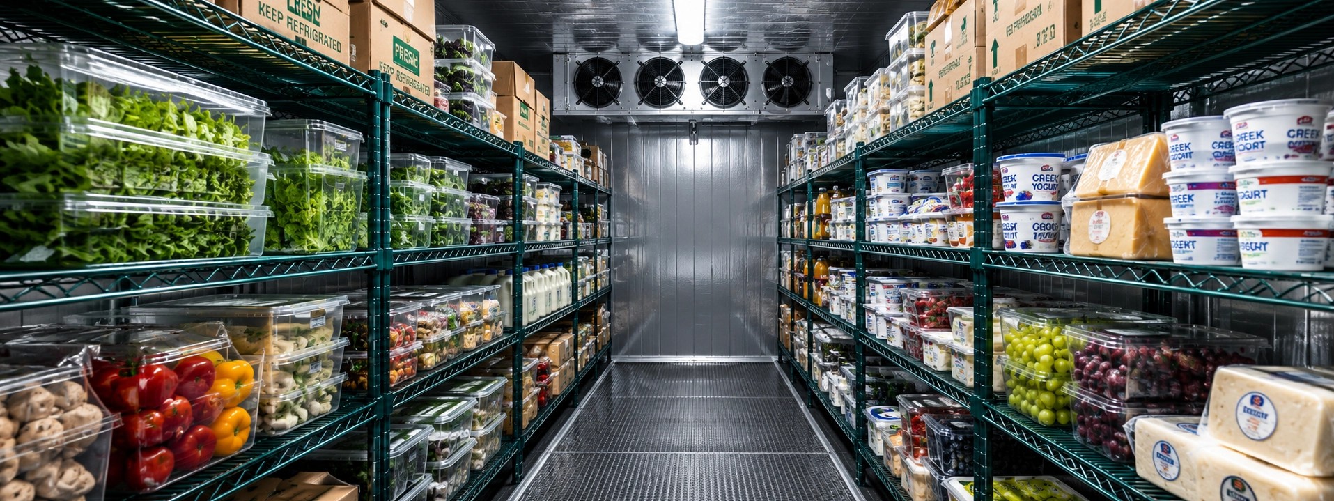 Cold storage container interior for food and beverage businesses