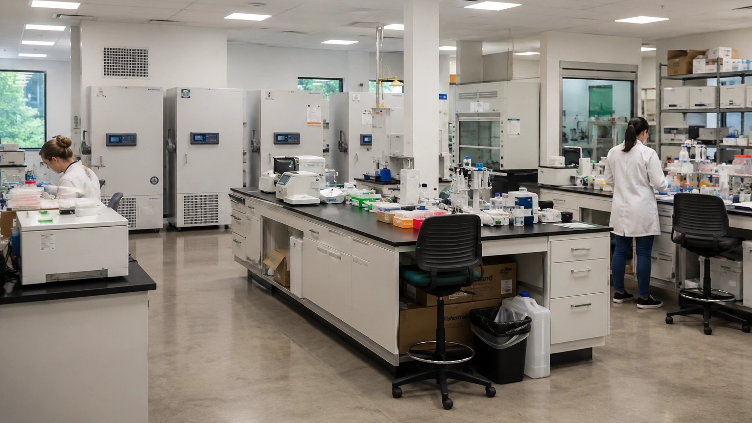 Biotech research laboratory cold storage