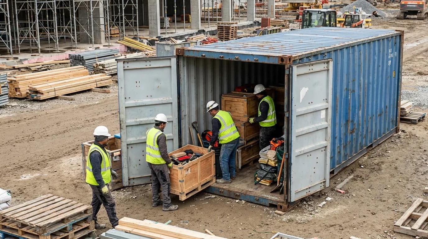 Сontainer at the construction site