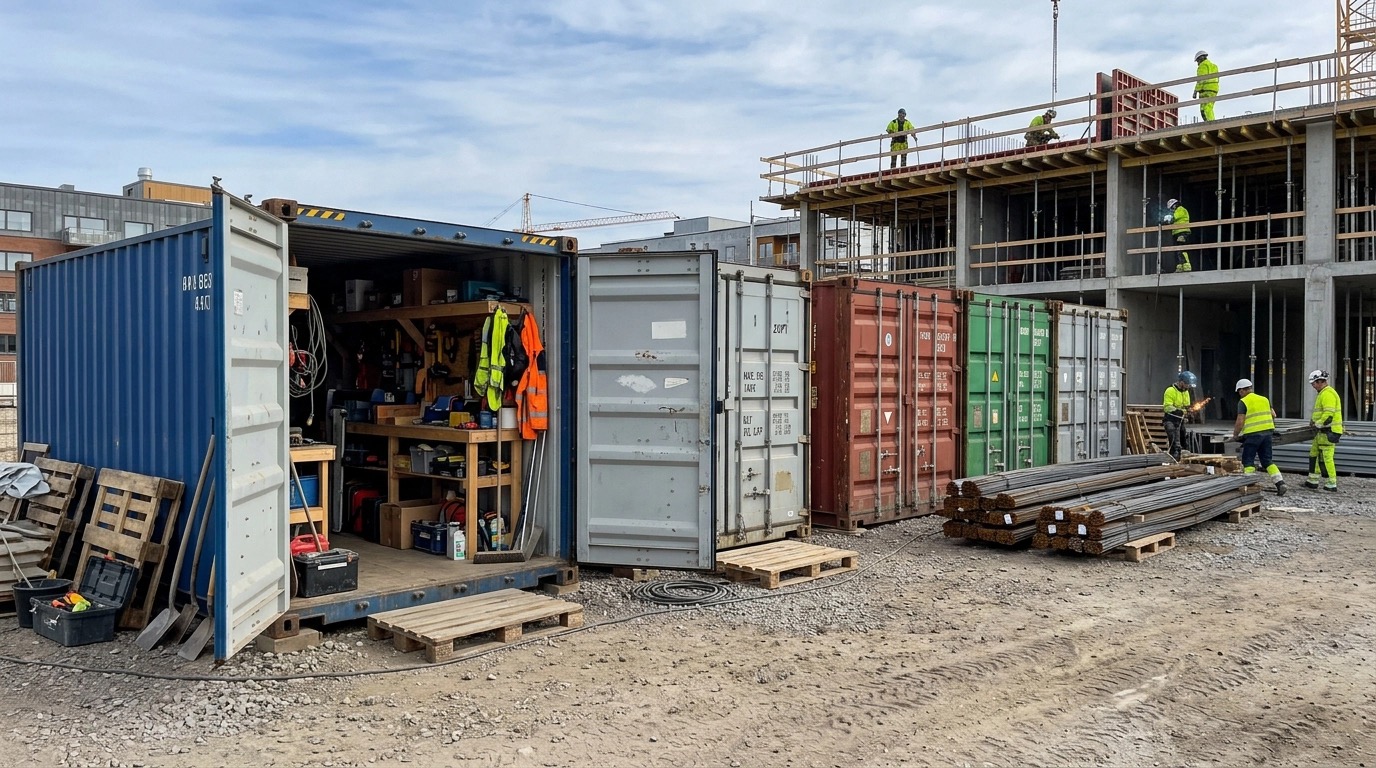 Сontainers at the construction site