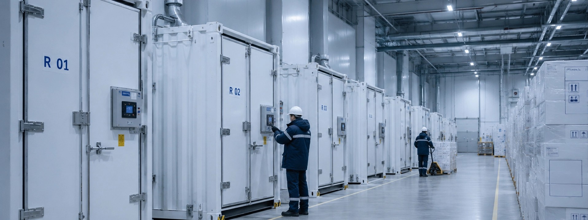 Cold storage container interior for food and beverage businesses