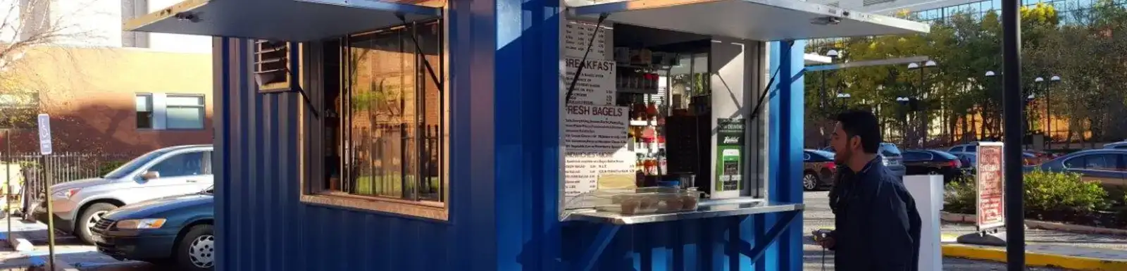 Bagel shipping container pop up shop