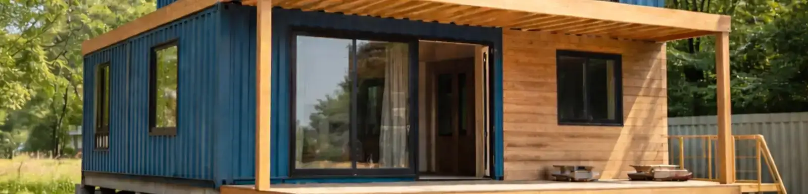 Generated AI image of shipping container home 