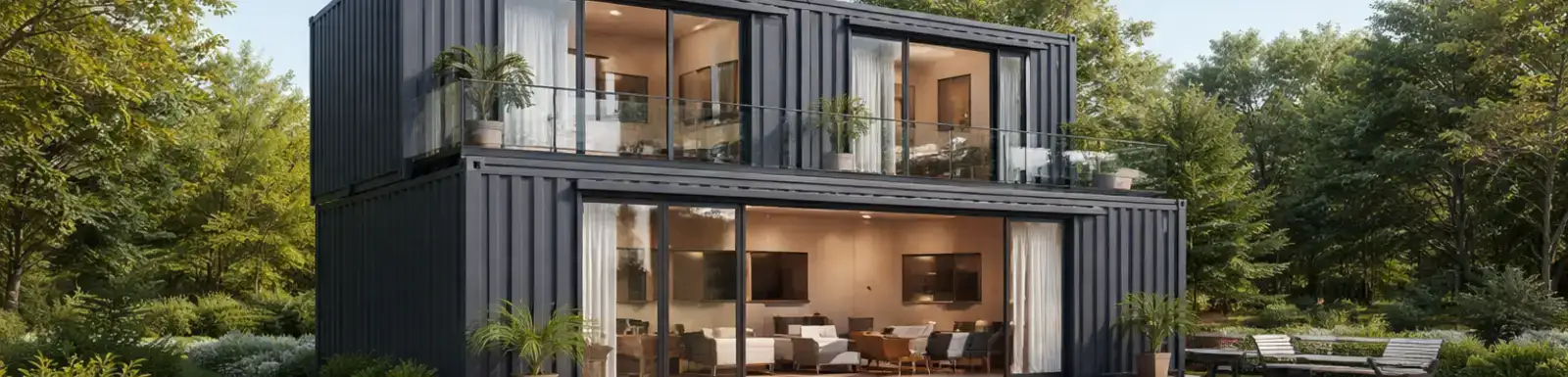 Ai Generated image of shipping container home 
