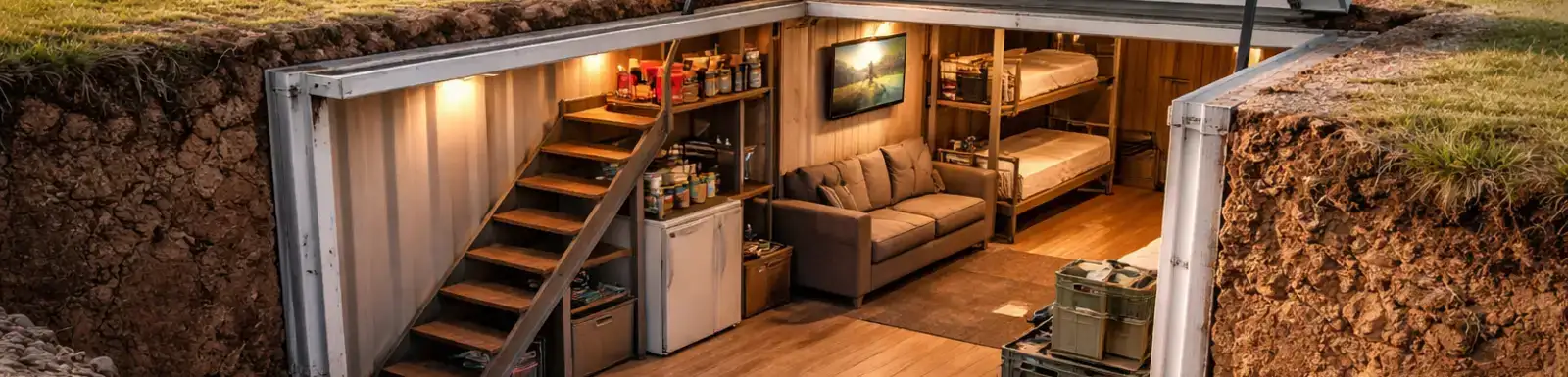 an AI generated photo of shipping container bunker