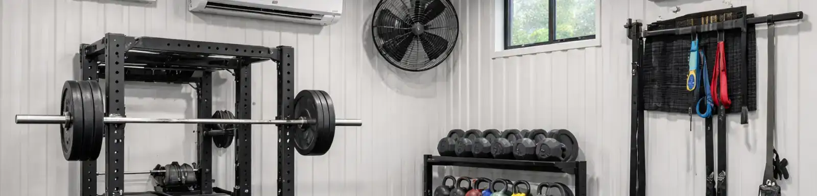 Inside shipping container gym