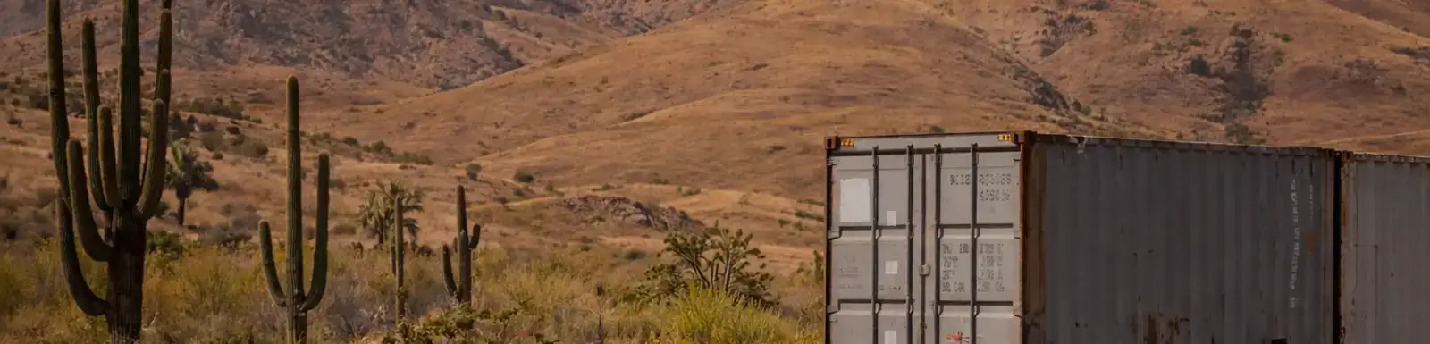 An AI generated image of Arizona and Shipping Container 