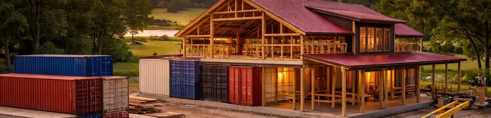 an AI image of shipping container home