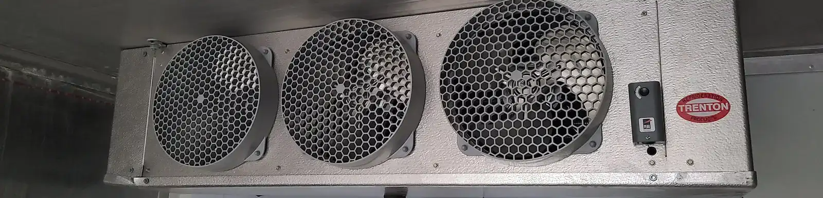Photo of ventilation system installed inside a modified shipping container