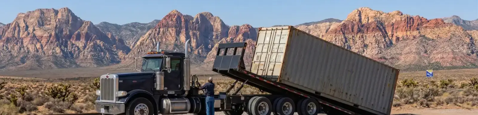 An AI generated image of shipping container delivery in Nevada 