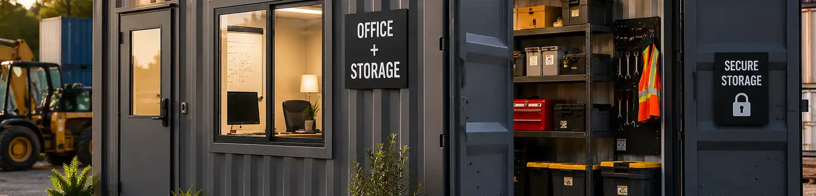 Shipping Container Office with Storage: Features, Dimensions & Costs 