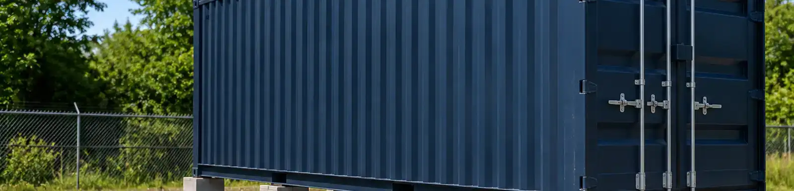 Shipping container on the blocks 