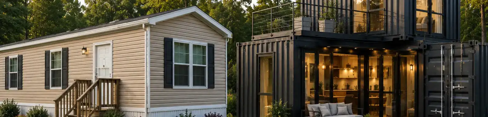 mobile home vs shipping container