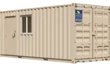 20ft On-Site Mobile Ground Level Office and Storage Combo Container for Rent