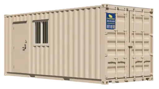 20ft On-Site Mobile Ground Level Office and Storage Combo Container for Rent