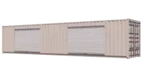 40ft Refurbished Storage Container w/ Two 10ft Roll-up Doors on Left Side