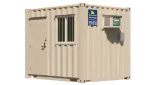 10ft On-Site Ground Level Office Container for rent interior