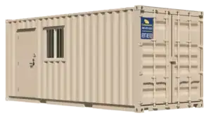 20ft On-Site Mobile Ground Level Office and Storage Combo Container for Rent