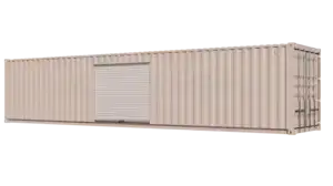 40ft Refurbished Storage Container w/ One 8ft Roll-up Door on Left Side