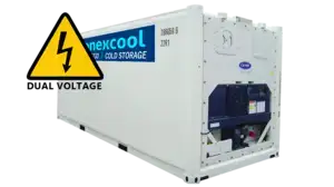 Rental 20ft Standard Refrigerated ISO Container Dual Voltage 208-230 V 3 Ph 50 Amp / 408-480 V 3 Ph 25 Amp