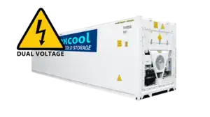Rental 40ft High Cube Refrigerated ISO Container Dual Voltage 208-230 V 3 Ph 50 Amp / 408-480 V 3 Ph 25 Amp