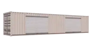 40ft Refurbished Storage Container w/ Two 10ft Roll-up Doors on Right Side