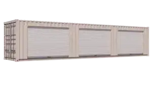 40ft Refurbished Storage Container w/ Three 8ft Roll-up Doors on Right Side