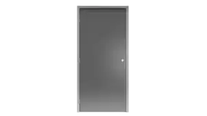 36 in. x 80 in. Primed Flush Steel Prehung Left-Hand Outswing Front Exterior Door Insulated Core