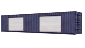 40ft Used Storage Container w/ Two 10ft Roll-up Doors on Left Side